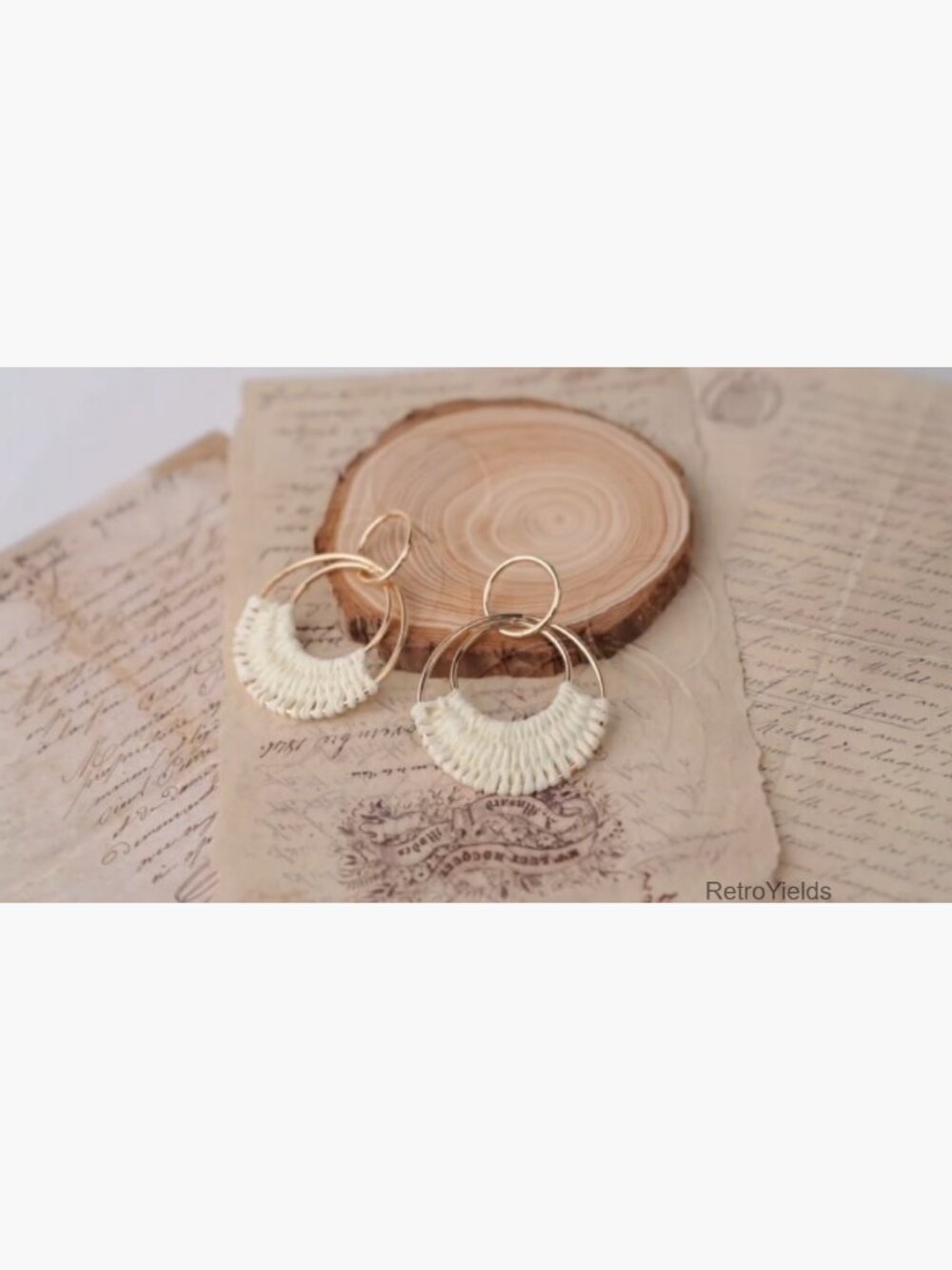 Handmade Raffia Hoop Drop Dangle Earrings Boho Summer Beach Jewelry Women - Picture 7 of 7